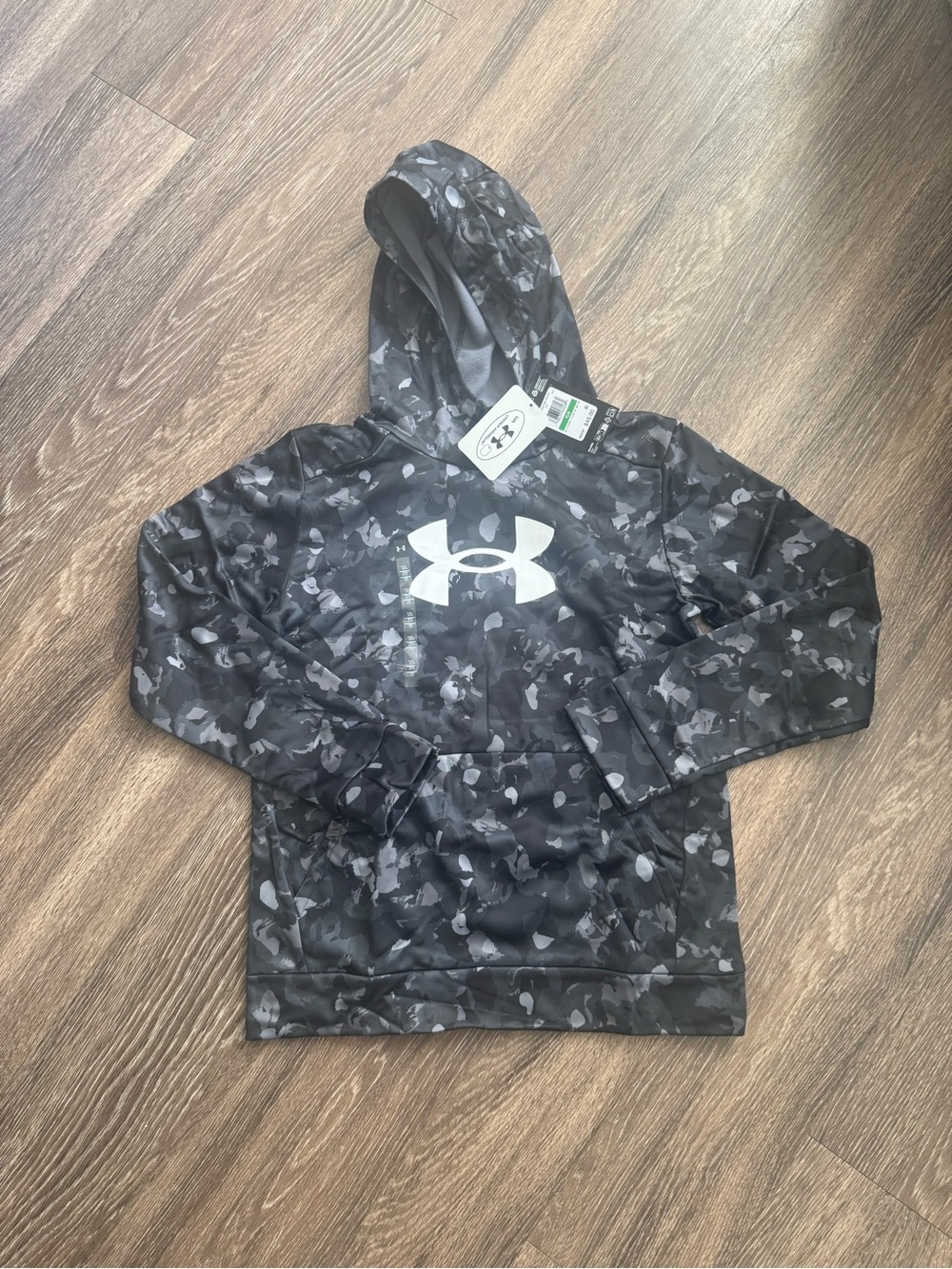Under Armour Boys' Gray & Black Camo Pullover Hoodie